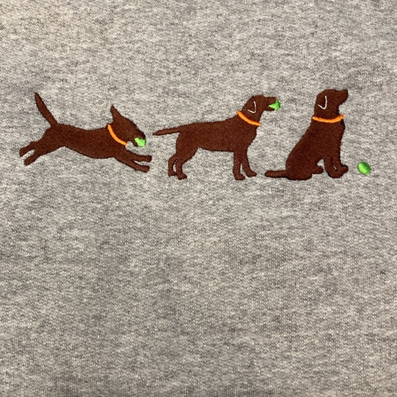 Chocolate lab and ball Embroidered Sweatshirt - Picture 4 of 4